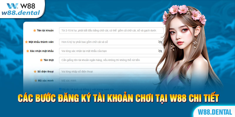 Các bước đăng ký tài khoản chơi tại W88 chi tiết