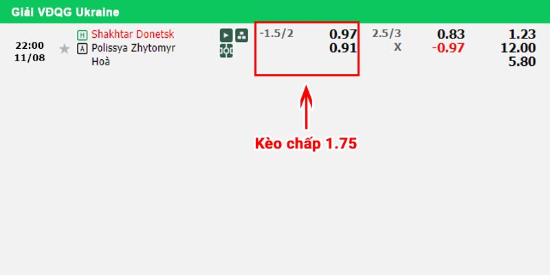Bảng kèo trận đấu giữa Shakhtar Donetsk vs Polissya Zhytomyr